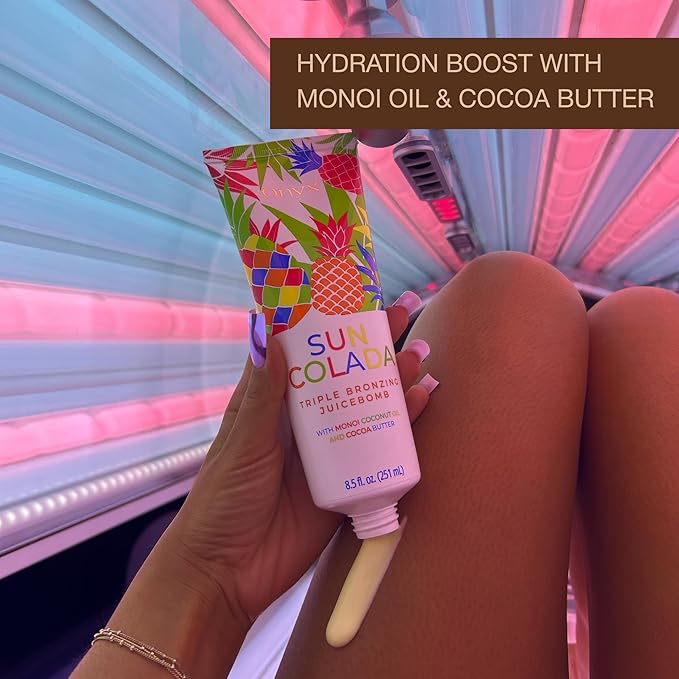Onyx Suncolada Triple Bronzing Lotion for Tanning Bed - Indoor Dark Tanning Accelerator with Bronzer | Anti-Aging, Hydrating, Streak-Free formula | 8.5 fl oz