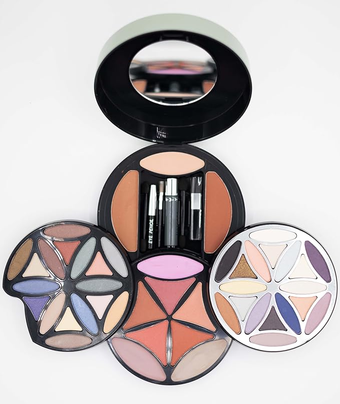 All in One BR 48 Makeup Color Kit # 0265 with 37 Eye Shadows, 5 Blushers, 1 Lipgloss, 1 Mascara, 1 Eye Pencil, 3 Pressed Powder - Create Stunning Looks with Ease