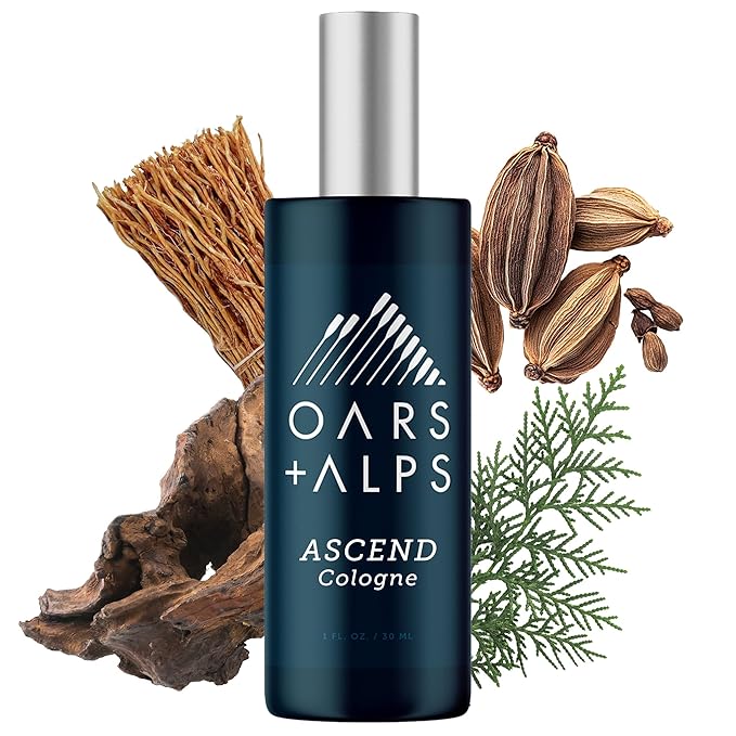 Oars + Alps Ascend Mens Cologne and Body Spray, Travel Size Cologne for Men Body Spray, Warm Fragrance, Scented with Mandarin, Teakwood Cedarwood & Warm Cardamom, Blends Refreshing, 1oz
