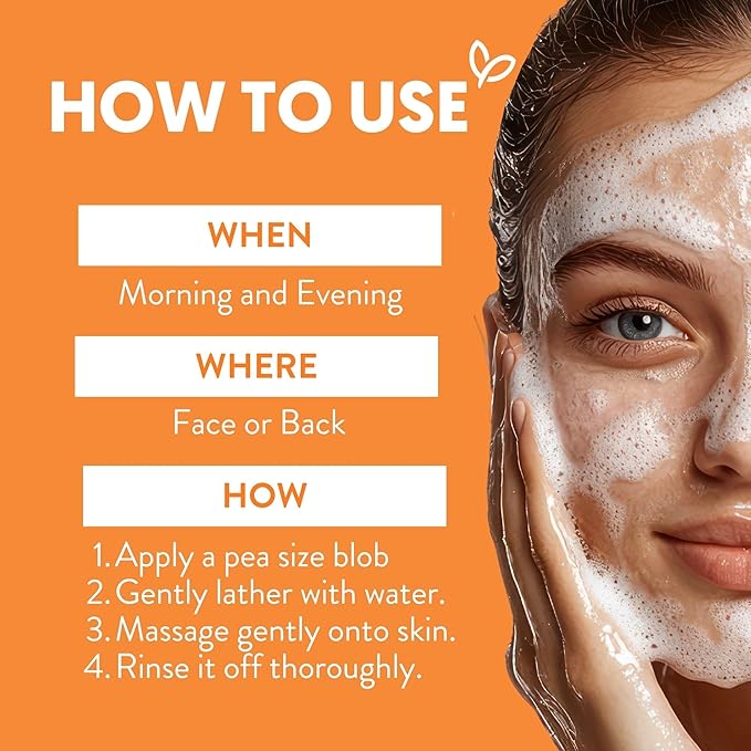 By Nature Vitamin C + Turmeric Gel Cleanser with Hyaluronic Acid – Brightening + Hydrating Face Wash & Makeup Remover for Oily and Acne-Prone Skin, Natural Daily Facial Wash (7oz)