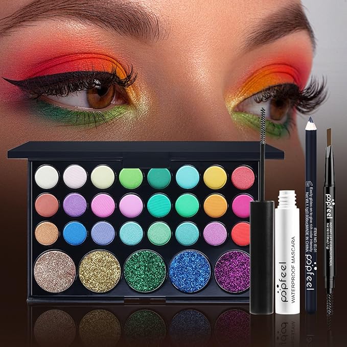 Makeup Set Box, Festival Surprise Assortment Gift with Professional Makeup Products, Cosmetics Set Party Favors for Women Girls Teenager, Vegan & Cruelty-Free, Set E