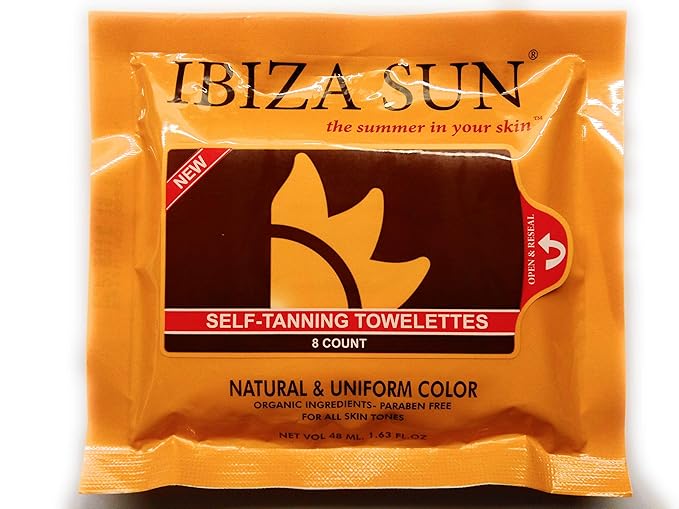 Self Tanning Wipes – Organic & Vegan Tan Towelettes for Face & Body – Streak-Free, Odorless, Quick Dry, Natural Glow – 8 count