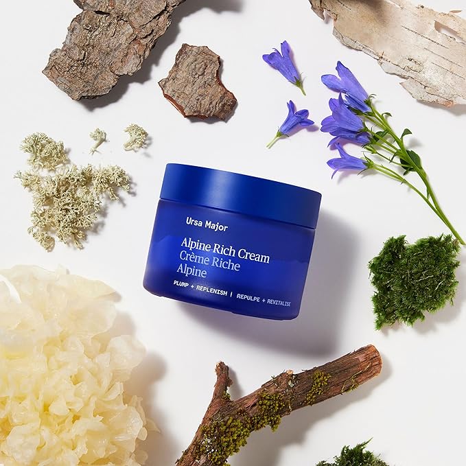 Ursa Major Alpine Rich Cream | Deeply Hydrating & Moisturizing Natural Face Lotion | Supports Skin Barrier and Targets Fine Lines | Vegan, Non-Toxic, Cruelty-Free | 1.69 ounce