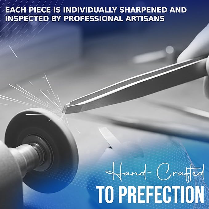 Slanted Stainless Steel Tweezers for Men & Women - Precision Eyebrow Tweezers for Facial Hairs, Strong Grip, Fine Tip, Professional Tweezer for Plucking & Grooming (Classic Stainless)