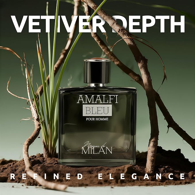 Men's Cologne Premium Fragrance Spray 100ml - Eau De Parfum - Long Lasting Amber Wood, Citrus, Spicy, Warm Scent for Daily Wear Inspired by Luxury Perfume(Amalfi Blue)