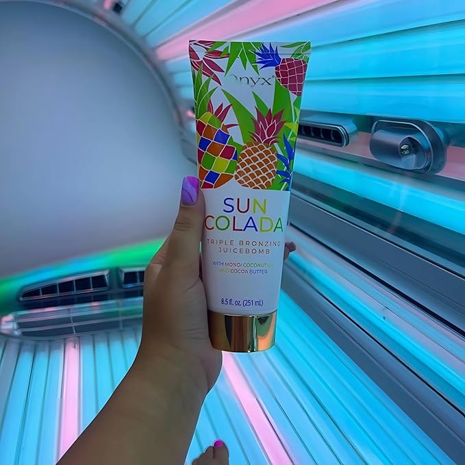 Onyx Suncolada Triple Bronzing Lotion for Tanning Bed - Indoor Dark Tanning Accelerator with Bronzer | Anti-Aging, Hydrating, Streak-Free formula | 8.5 fl oz