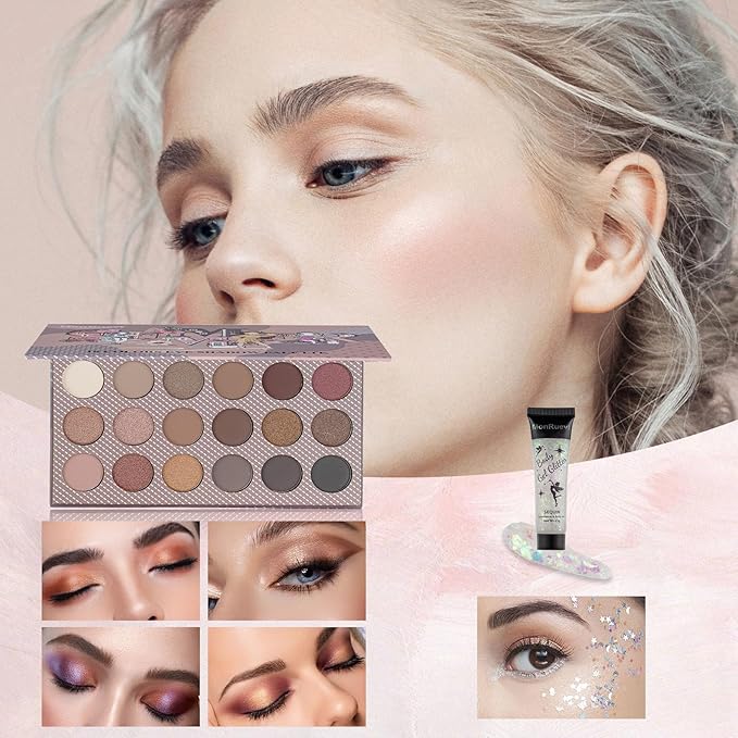 All in One Makeup Kit Makeup Set for Girls Includes18-Color Eyeshadow Palette Lip Gloss Brow Pencil Blush Concealer Foundation Mascara & Eyeliner with Travel-Friendly Tools for Everyday Glam