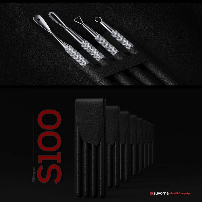 Suvorna Pimple Popper Tool Kit | Milia Remover | Lancets for Facial Extraction | White head Extractor Tool for Face | Comedone Extractor | Blackhead Remover tool | Acne Needle Tool & Cyst Removal Tool