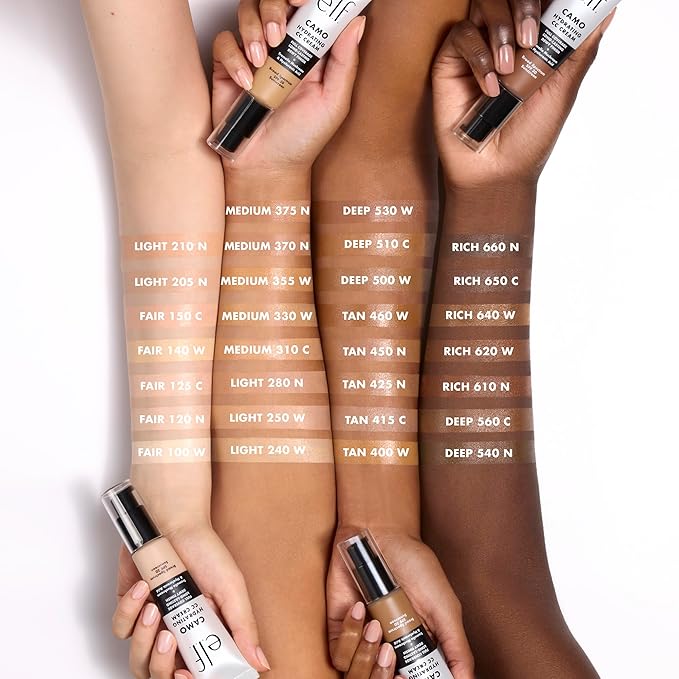 e.l.f. Hydrating Camo CC Cream, SPF 30, Color Correcting Full Coverage Foundation For A Dewy Finish, Vegan & Cruelty-Free, Deep 540 N