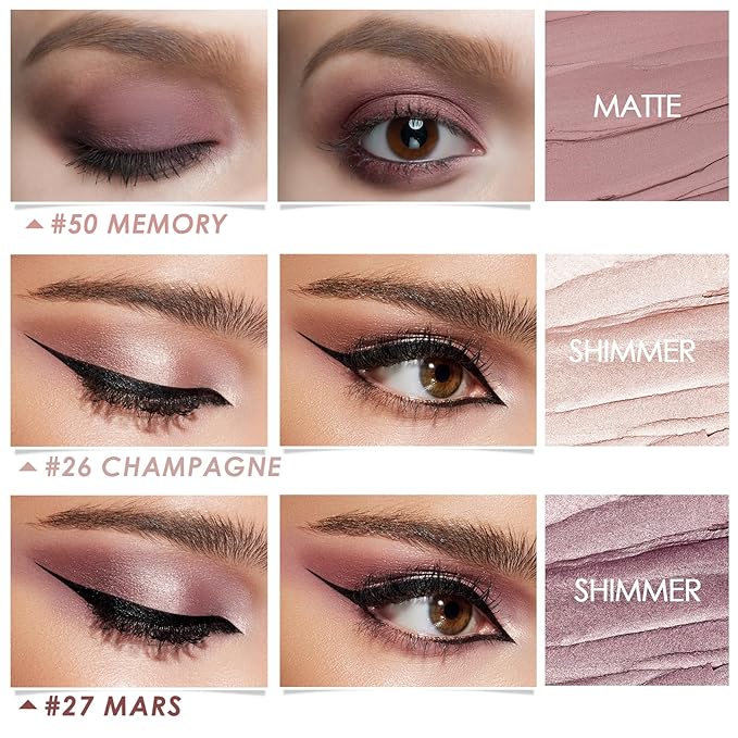 FOCALLURE 3PCS Cream Eyeshadow Stick Sets,Matte and Shimmer Eye Brightener, High Pigmented Crease-proof Pencil,Long Lasting Eye Shadow Highlighter Makeup,Champagne Velvet