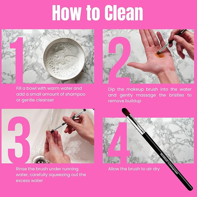 Beauty Junkees Flat Concealer Brush Under Eye - Small Concealer Brush for Foundation, Eyebrows, Nose Contour Brush, Color Corrector Brush, Works with Cream, Powder Cosmetics, Synthetic