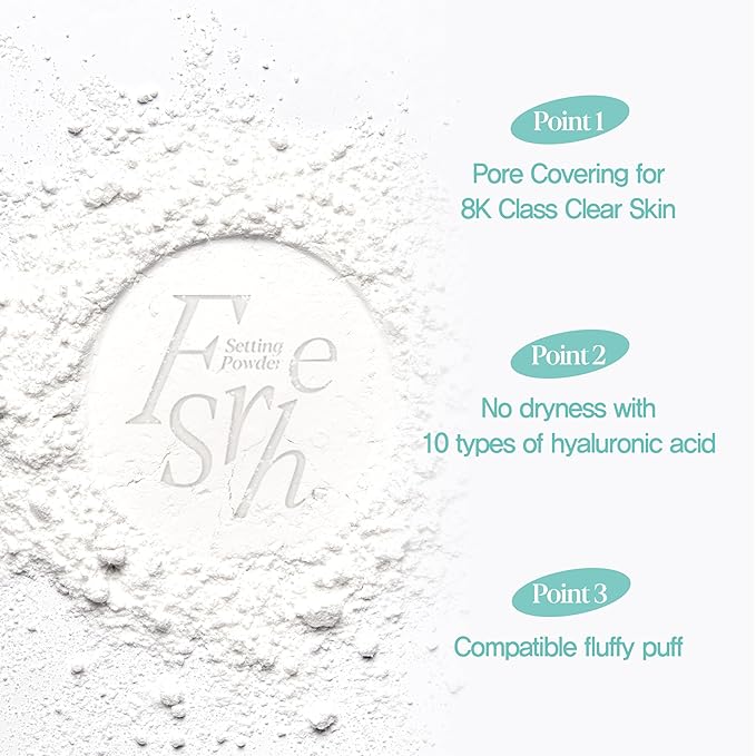 Espoir Fresh Setting Powder | Vegan Translucent Finish Powder with Hyaluronic Acid, Long-lasting & Poreless Makeup, Lightweight Layering, On-the-Go Design with Microfiber Puff, Cruelty-free, 0.31 oz