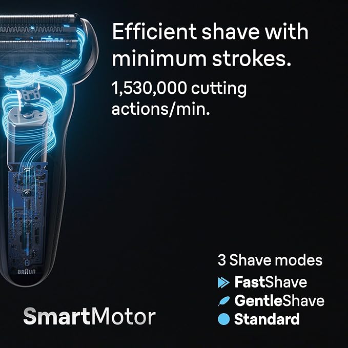 Braun Electric Shaver for Men, Series 7 7185cc, Waterproof, Wet & Dry Shave, Shaving Kit with SmartCare Center and Beard Trimmer, 3 Shave Modes, 60 Minute Battery Runtime, 10 Piece Set
