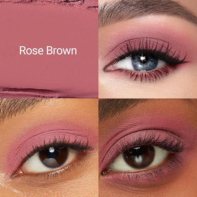 Erinde Rose Brown Eyeshadow Stick, Waterproof Nude Matte Eye Shadow Sticks, Cream Eye Shadow Pencil Crayon, Buildable & Blendable Long-Lasting Eyeshadow for Older Women, Vegan & Cruelty-Free, 106