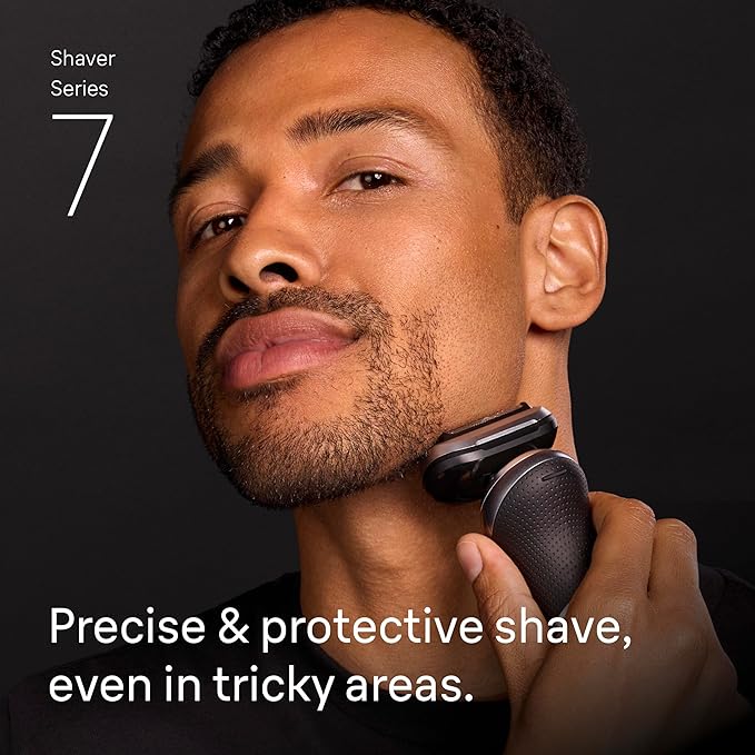 Braun Electric Shaver for Men, Series 7 7171cc, Wet & Dry Shave, Turbo & Gentle Shaving Modes, Waterproof Foil Shaver with Precision Trimmer, Space Grey, Holiday Gifts for Men