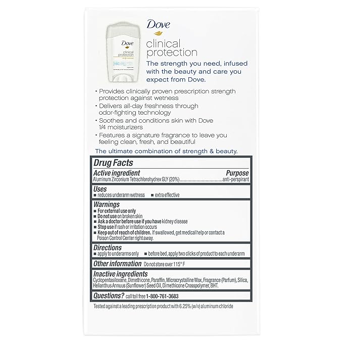 Dove Clinical Protection Antiperspirant Deodorant, Original Clean, 1.7 Ounce