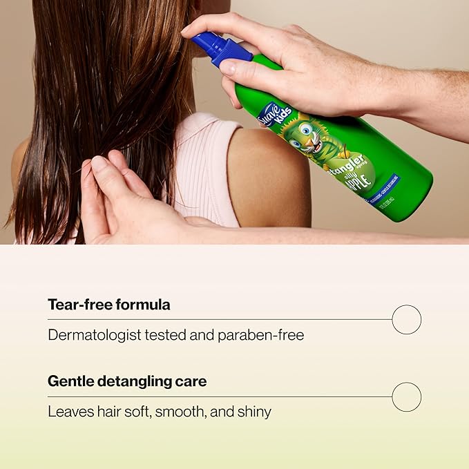 Suave Kids Silly Apple Detangler Spray, Tear-Free Leave In Conditioner for Kids, Smooths & Tames Knots for Soft, Shiny Hair, 6 Count, 10 fl oz
