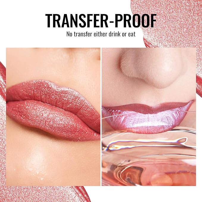 Oulac Metallic Shine Liquid Lipstick Set for Women, Dual Use for Lips & Eyeshadow, Long Lasting Lip Gloss, Metallic Matte High Impact Lip Color No Transfer Vegan Formula, 4.5ml, MD01+02+08