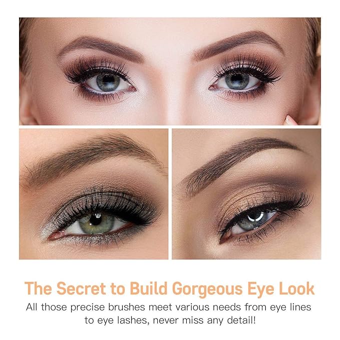 MSQ Eye Brush Set Rose Gold 6pcs Eyeshadow Set Eyebrow Brush Makeup Brushes Eyeliner Brush for Eyeshadow, Eyebrow, Eyeliner, Blending, Concealer, Best for Gifts