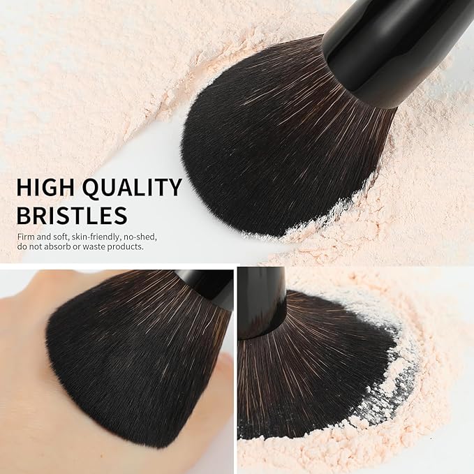 Docolor Makeup Brushes 15Pcs Obsidian Makeup Brush Set Premium Synthetic Powder Kabuki Foundation Contour Blush Concealer Eye Shadow Blending Eyeliner Crease Eyebrow Make Up Brush Kit