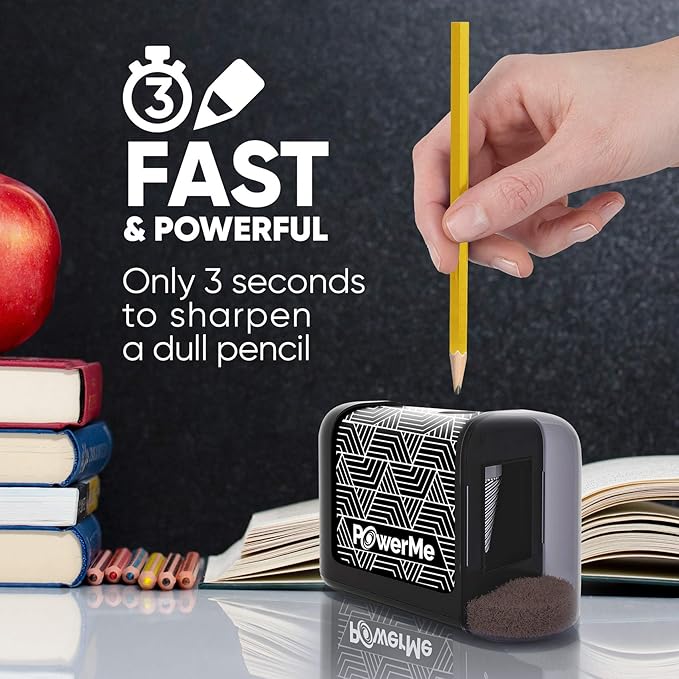 Electric Pencil Sharpener Battery Powered for Kids, School, Home, Office, Classroom, Artists Battery Operated Pencil Sharpener for Colored Pencils, Ideal for No. 2
