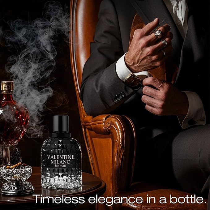 Men's Cologne Gift Set Include Valentine Milano,Valentine,Choco Musk & Invincible - 3.4 Fl Oz Each | Vanilla Bourbon, Leather & Amber Floral Fragrance | Luxury Eau de Toilette Quartet
