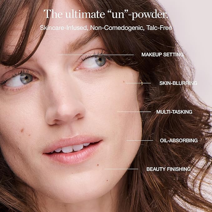 Ogee Sculpted Skin-Perfecting Powder (Basalt - FULL SET (Case & Refill)) Makeup Setting Powder - 70% Organic Ingredients