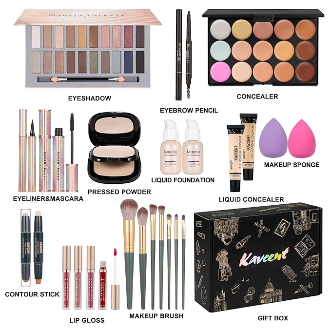 Makeup Set Makeup Kit for Women Full Kit Makeup Sets for Teens Women Gift Eyeshadow Palette Lipgloss Foundation concealer Makeup Kit for Teens Teenager