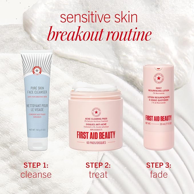 First Aid Beauty Lactic Acid Lotion for Acne-Prone Skin with 2% Niacinamide - Resurfacing Lotion Moisturizes & Visibly Diminishes Post-Acne Marks, (1.0 oz)