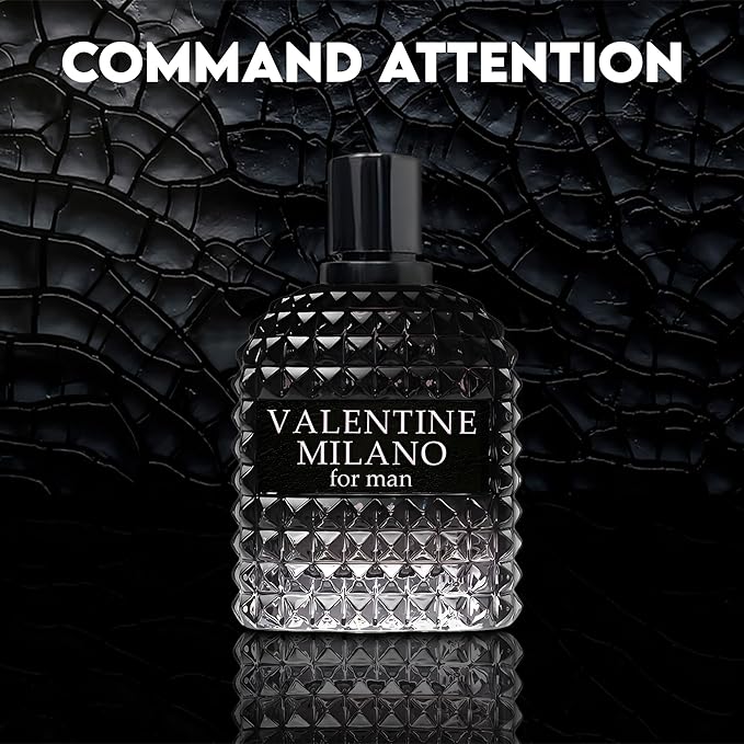 Men's Cologne Gift Set 4PCS Combo Include Valentine Milano,Valentine,Valiant Men & Valuable Paris - 3.4 Fl Oz Each | Vanilla, Leather & Amber Floral Long Lasting Fragrance