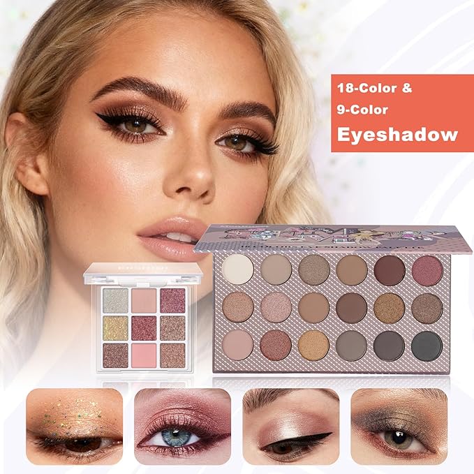 Makeup Kit for Women Teens Full Kit Makeup Gift Set for Women Teen Girls Eyeshadow Foundation Concealer Makeup Kit for Teens 13-15 Teenagers Christmas Gift