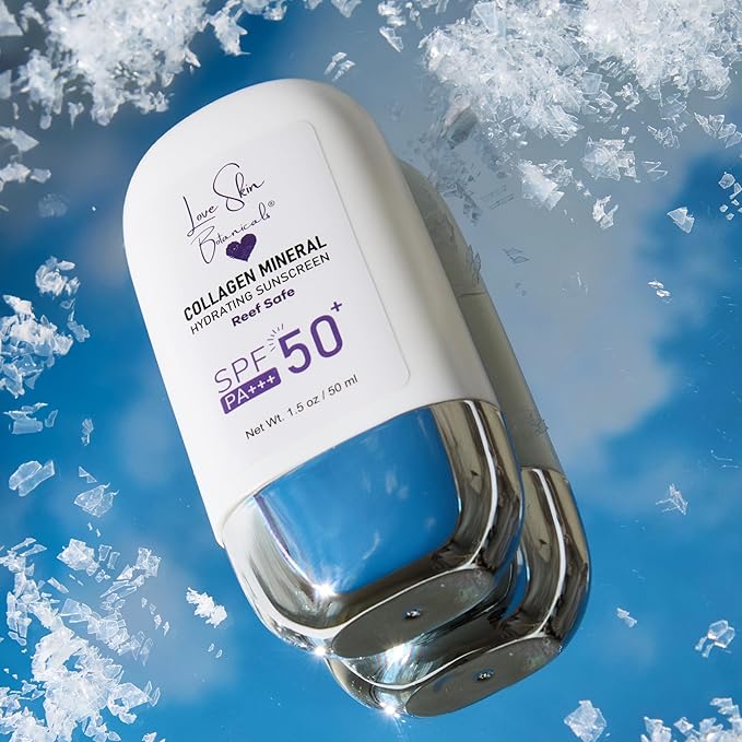 Collagen Mineral Sunscreen SPF 50 PA+++ – Clear-No Tint | 100% Mineral, Reef-Safe, Chemical-Free, Unscented, Daily Face Sunscreen