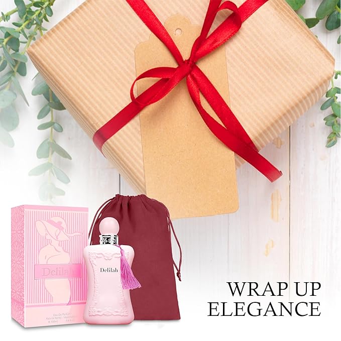 Perfume for Women Delilah Natural Spray Eau de Parfum,Romantic Rose Scent 3.4 Fl Oz Women Fragrance Bag for Travel Best Gift