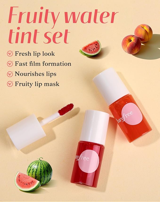 bayfree Lip Tint Stain Set, Lip Stain Long Lasting Lightweight Waterproof, Transfer-Proof, Non-sticky, Lip Makeup Matte Finish