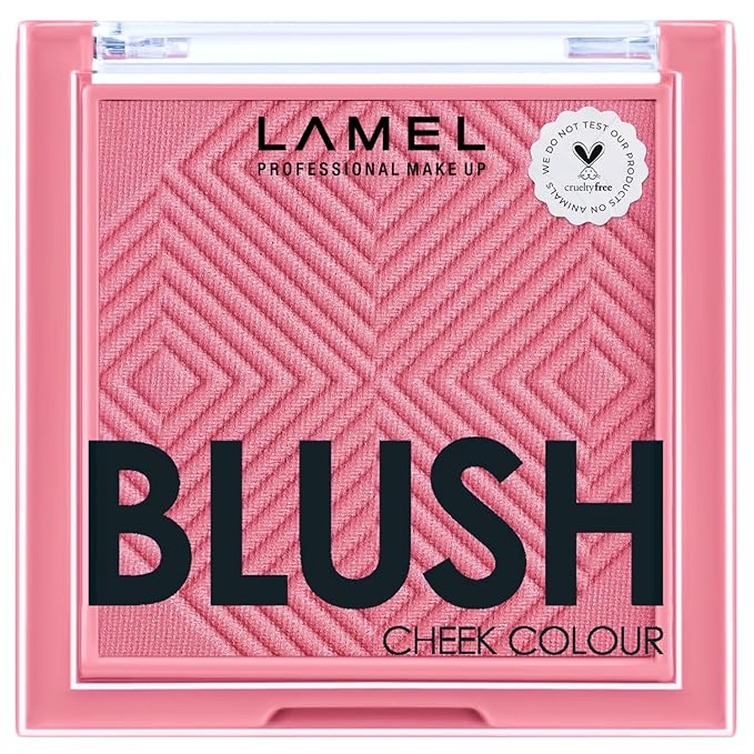 Lamel Pink Blush Cheek Color Mini - Blendable Natural Blush Powder - Enhances & Defines Shapes & Features - Contouring Powder - 4 Universal Shades - 405 (Pink Blossom) - 3.8g / 0.13 oz