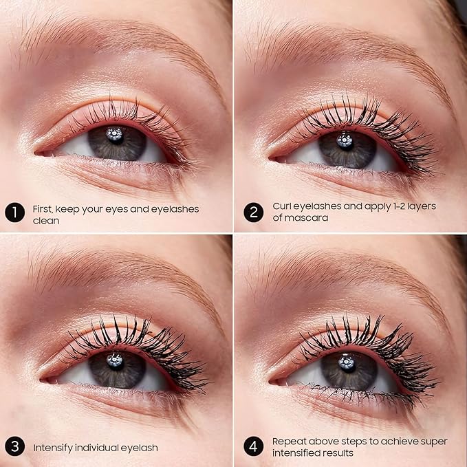 Mascara - Mascara Volume and Length, Waterproof & Long-Lasting Formula Curling & No Clumping Liquid Lash Extensions, Smudge-Proof and No Flaking for Elastic Stretching