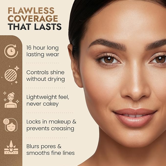 Organic Pressed Setting Powder - Talc-Free & Non-Toxic Translucent Powder with Matte Finish - Oil Absorbing, Pore Minimizing, 16 Hour Wear for All Skin Types - Cruelty & Gluten-Free - Invisible Medium