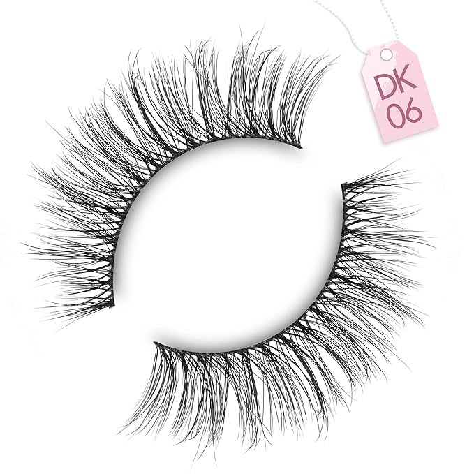 Onlyall Natural Lashes Wispy Lashes Natural Look False Eyelashes Natural Flared Eyelashes False Eye Lashes Soft Fluffy Lashes 7 Pairs D-K06, Black