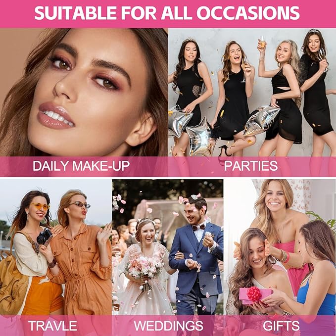 All In On Makeup Eye Set Cosmetics Kit for Teens and Adults, Includes Eyeshadow, Make Up Brushes, Mascara, Eyebrow Pencil, Eyeliner