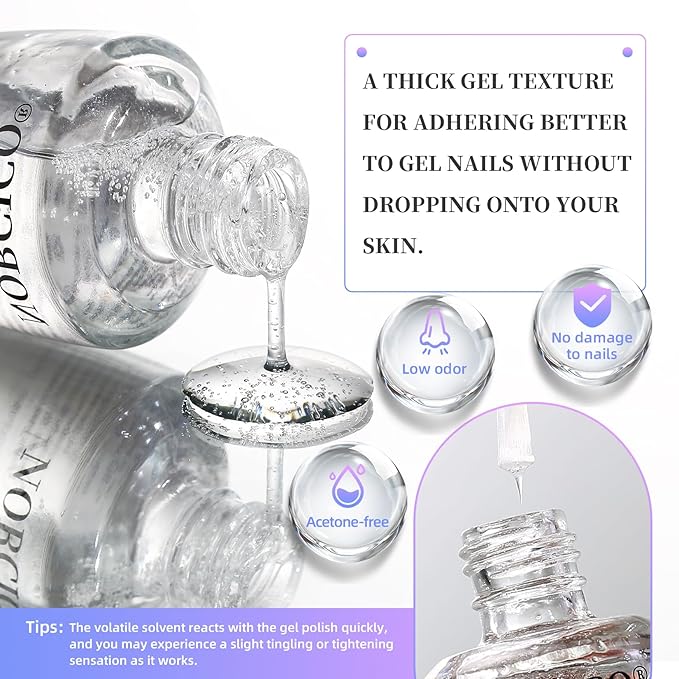 Gel Nail Polish Remover, Low-Odor Gel Remover for Nails，Quick Nail Polish Remover in 3-5 Minutes, No Soak & Acetone-Free, Fast & Gentle Home Manicure Nail Art DIY Solution.with Manicure Tools-15ml