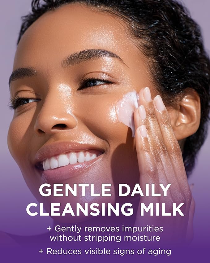 Andalou Naturals Age Defying Apricot Probiotic Cleansing Milk | Gentle Daily Hydrating Face Cleanser For Dry, Dehydrated Skin| With Fruit Stem Cell Complex | 6 fl oz