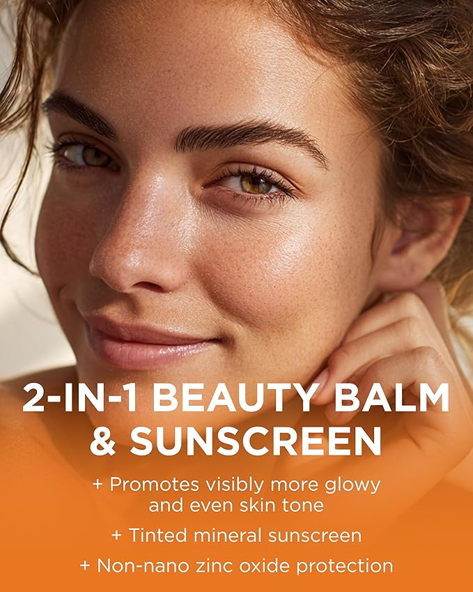 Andalou Naturals Vitamin C BB Beauty Balm Sheer Tint SPF 30 - 2-in-1 BB Cream & Mineral Sunscreen for Face - With Non-Nano Zinc Oxide Skin Protection - 2 fl oz