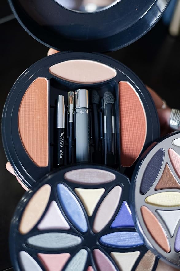 All in One BR 48 Makeup Color Kit # 0265 with 37 Eye Shadows, 5 Blushers, 1 Lipgloss, 1 Mascara, 1 Eye Pencil, 3 Pressed Powder - Create Stunning Looks with Ease