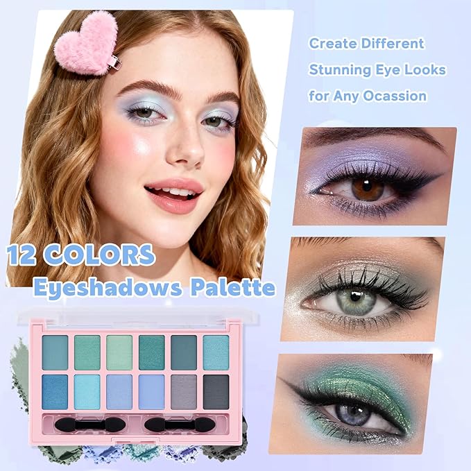 Color Nymph Makeup Sets for Women Teen Girls with 2-in-1 Travel Handbag, All In One Makeup Kits Full Kit Includes Eyeshadow Lipgloss Eyebrow Powder Highlighter Blush Mascara Eyeliner Lipliner & Puff