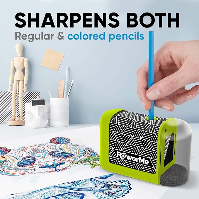 Electric Pencil Sharpener Battery Powered for Kids, School, Home, Office, Classroom, Colored Pencils, Ideal for No. 2