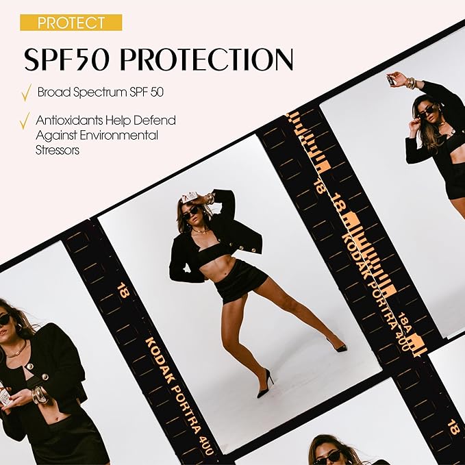 Vacation Studio Tone SPF 50 Sunscreen Bronzing Drops For Face, Sunkissed Skin Bronzer, Makeup-Friendly Tan Drops, Non-Comedogenic, Broad Spectrum Sun Block, Vegan & Cruelty-Free, 1 Fl. Oz.