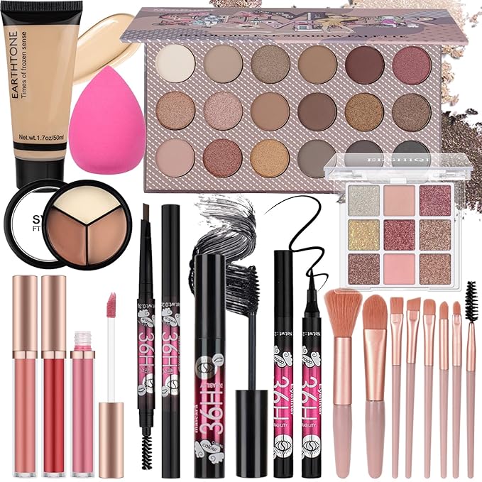 Makeup Kit for Women Teens Full Kit Makeup Gift Set for Women Teen Girls Eyeshadow Foundation Concealer Makeup Kit for Teens 13-15 Teenagers Christmas Gift