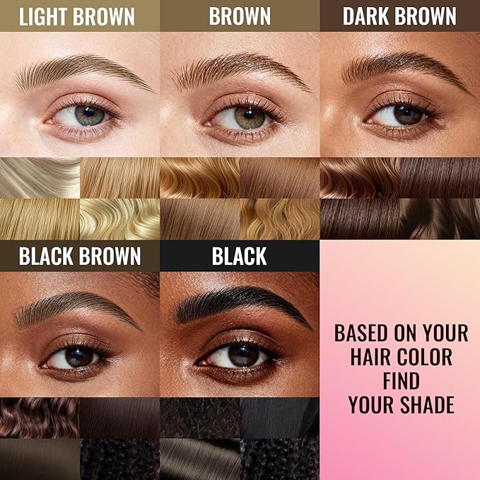 Vevivia Eyebrow Pen - Eyebrow Gel Clear, Dual-Ended Eye Brow Pencils for Women with 4-Fork-Tip and Precise Brush-Tip for Natural Hair-Like Strokes, Last All Day Eyebrow Pencil, Black