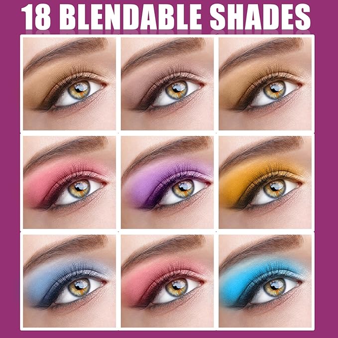 Profusion Cosmetics Winter Wishes Eye and Face Makeup Palette – Features 18 Multi Finish Shades, 4 Pressed Glitter and 1 Pencil Shaped Sparkling Lipgloss, Blendable, Vegan & Cruelty-Free