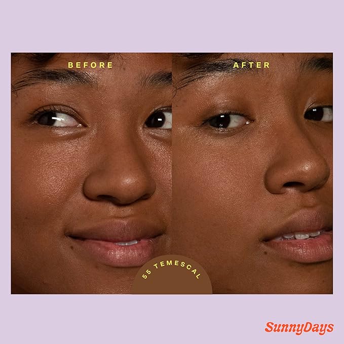 Tower 28 Beauty SunnyDays SPF 30 Tinted Mineral Sunscreen - For Sensitive Skin - 2-in-1 Facial Broad Spectrum UVA/UVB Protection + Foundation - Shade 55 TEMESCAL - Deep with Golden Undertones, 1 Fl Oz